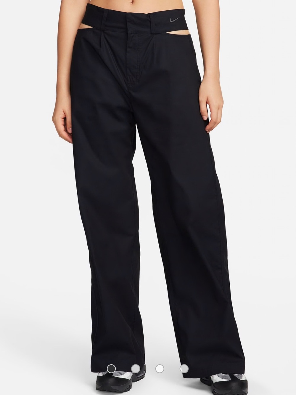 Nike Black Cutout High Waist Wide Leg Trousers